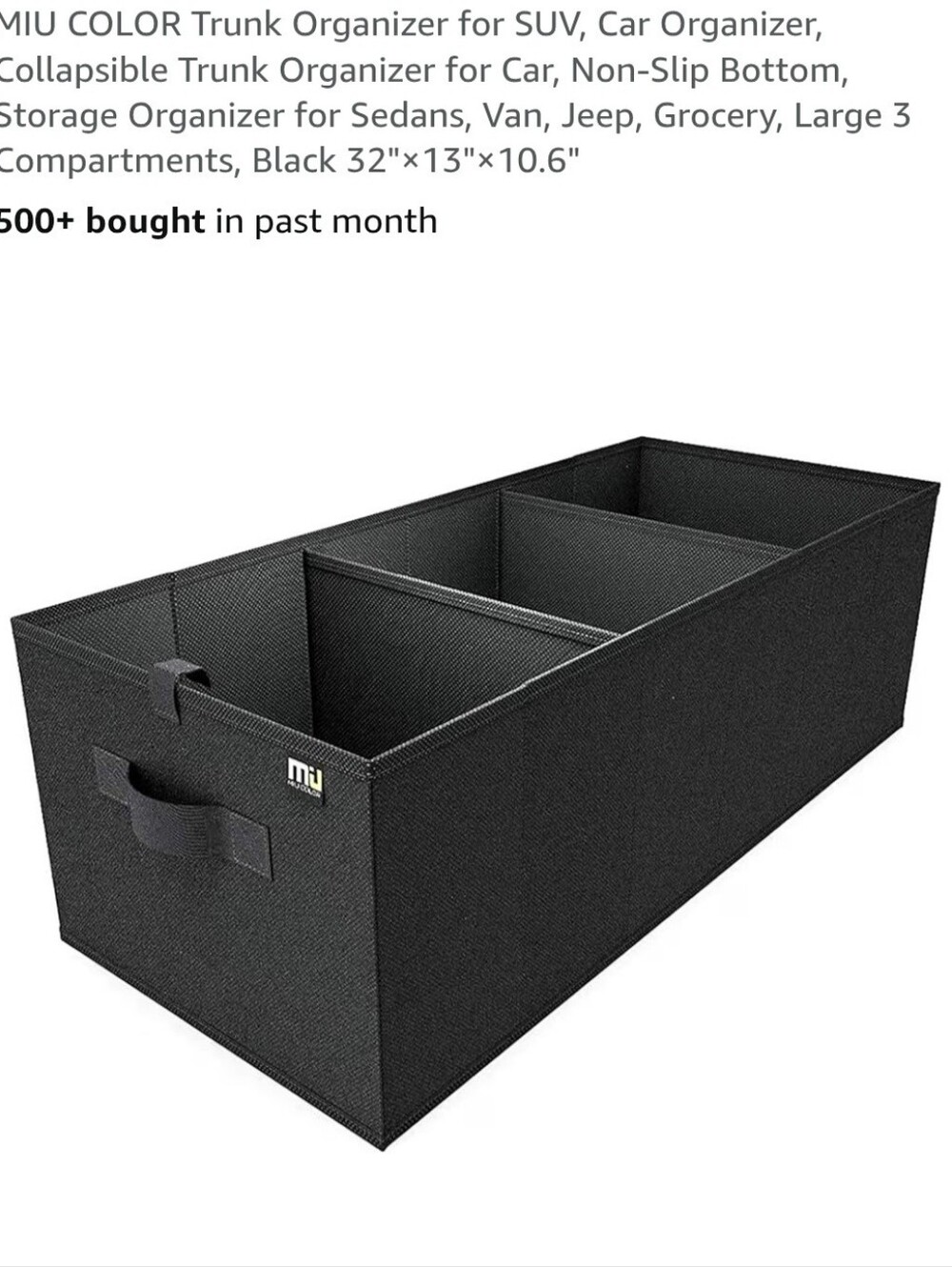 MIU COLOR Collapsible Trunk Organizer for SUV & Car